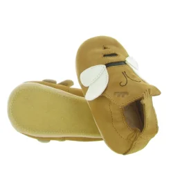chaussons et pantoufles - Semelle souple - bebe fille - Cuir - Vert amande - Easy peasy