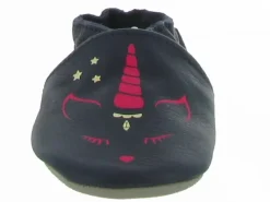 chaussons et pantoufles - Semelle souple - bebe fille - - Bleu Marine - Robeez