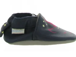 chaussons et pantoufles - Semelle souple - bebe fille - - Bleu Marine - Robeez