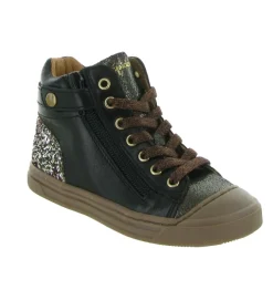 chaussures a lacets - Chaussures à lacets - junior fille - Cuir - Noir - Babybotte
