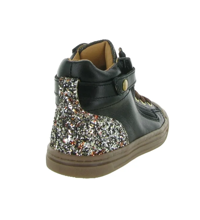 chaussures a lacets - Chaussures à lacets - junior fille - Cuir - Noir - Babybotte