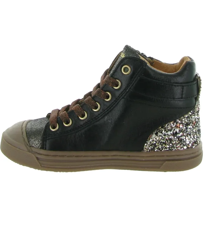 chaussures a lacets - Chaussures à lacets - junior fille - Cuir - Noir - Babybotte