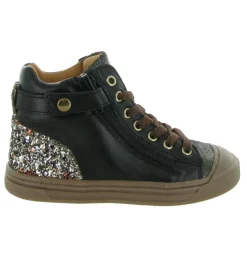 chaussures a lacets - Chaussures à lacets - junior fille - Cuir - Noir - Babybotte