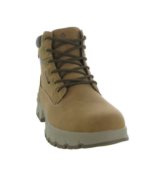 chaussures a lacets - Confort et décontracté - homme - Synthétique - Camel - Kimberfeel