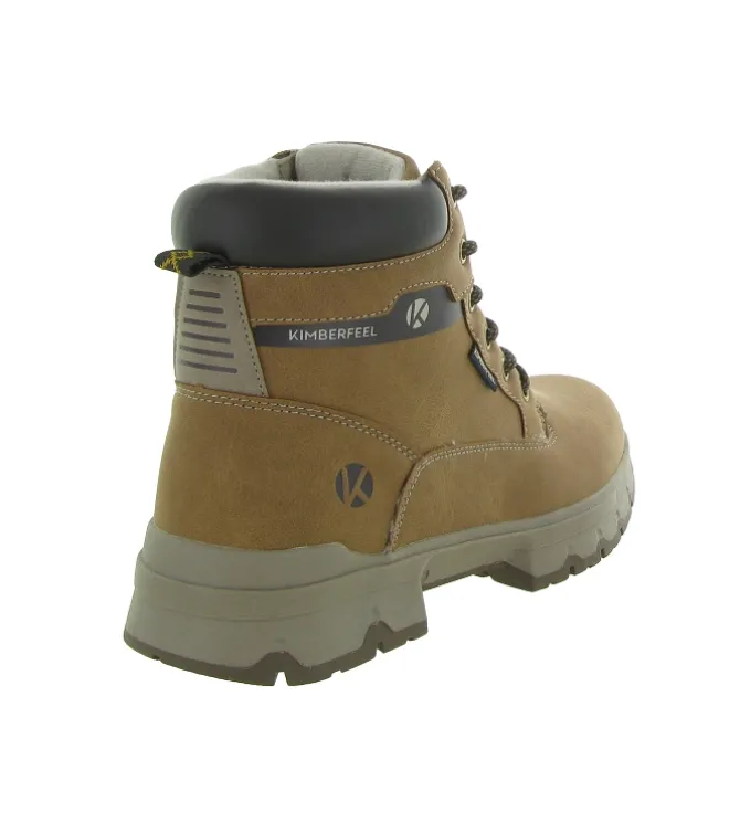 chaussures a lacets - Confort et décontracté - homme - Synthétique - Camel - Kimberfeel