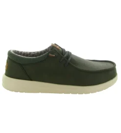 chaussures a lacets - Confort et décontracté - homme - Nubuck - Vert - Hey dude