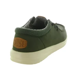 chaussures a lacets - Confort et décontracté - homme - Nubuck - Vert - Hey dude
