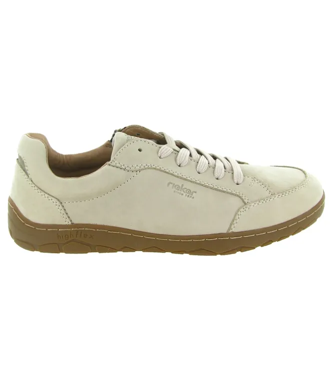 chaussures a lacets - Confort et décontracté - homme - Cuir - Beige - Rieker