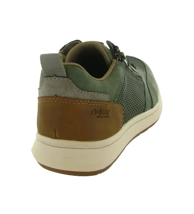 chaussures a lacets - Confort et décontracté - homme - Synthétique - Kaki - Rieker