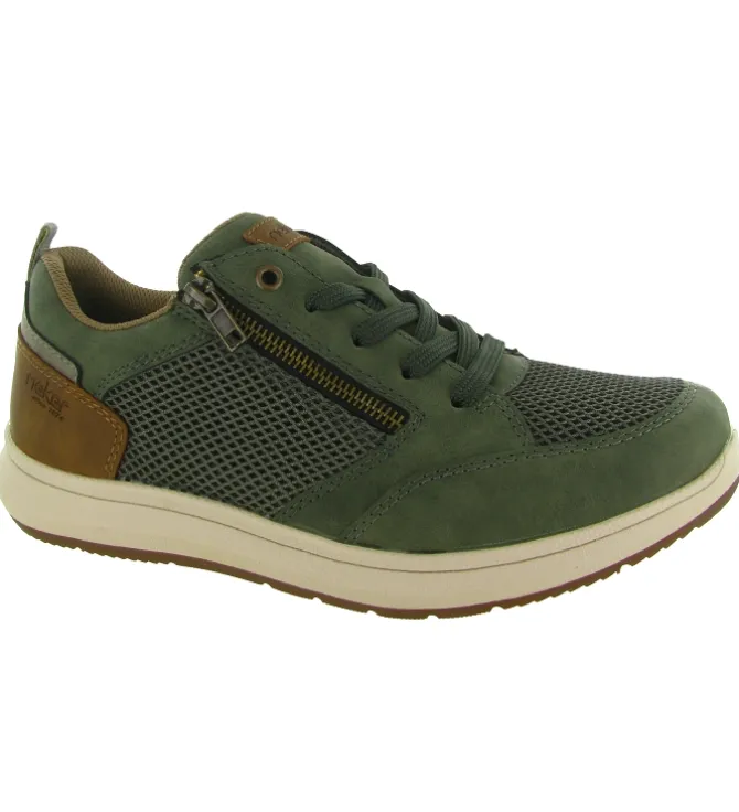chaussures a lacets - Confort et décontracté - homme - Synthétique - Kaki - Rieker