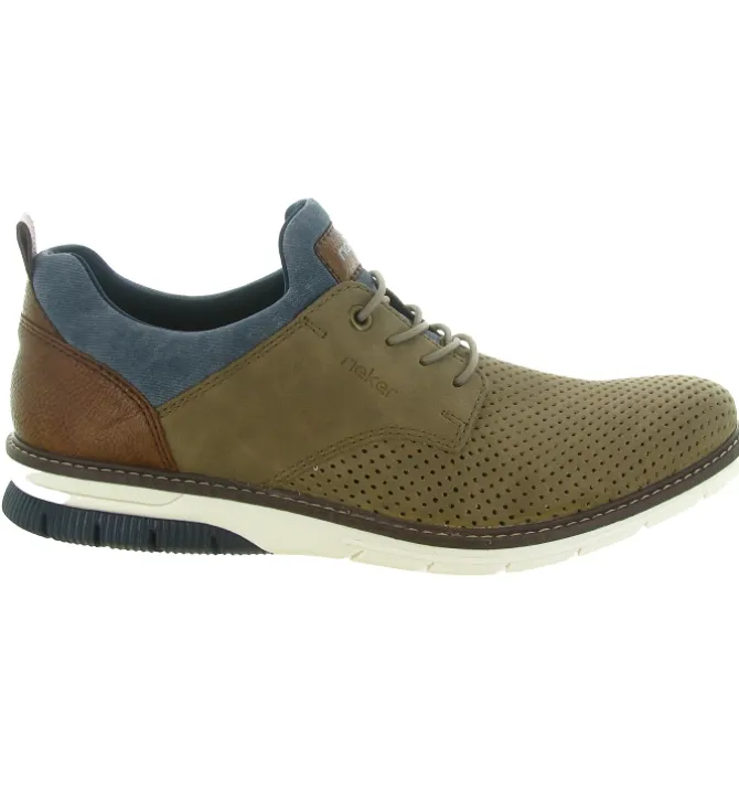 chaussures a lacets - Confort et décontracté - homme - Synthétique - Beige - Rieker