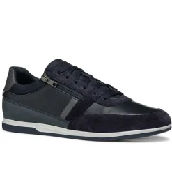 chaussures a lacets - Confort et décontracté - homme - Cuir - Bleu Marine - Geox