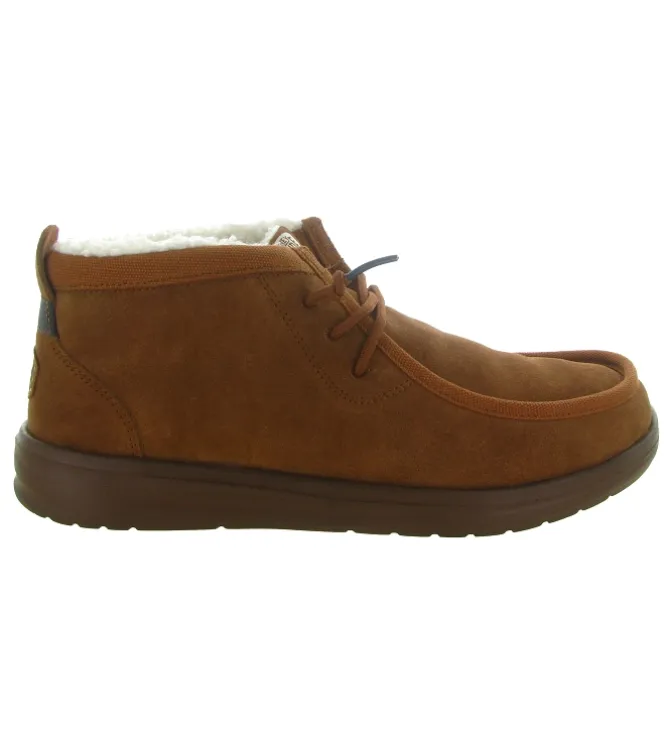 chaussures a lacets - Confort et décontracté - homme - Nubuck - Chestnut - Hey dude