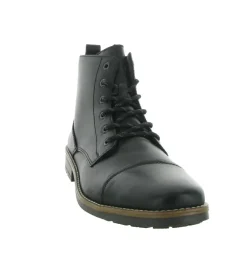 chaussures a lacets - Confort et décontracté - homme - Cuir - Noir - Rieker