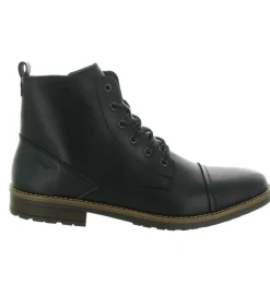 chaussures a lacets - Confort et décontracté - homme - Cuir - Noir - Rieker