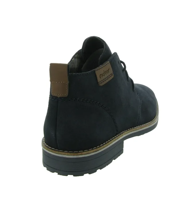 chaussures a lacets - Confort et décontracté - homme - Nubuck - Bleu Marine - Rieker