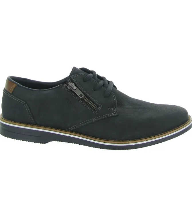 chaussures a lacets - Cérémonie - homme - Cuir - Bleu Marine - Rieker