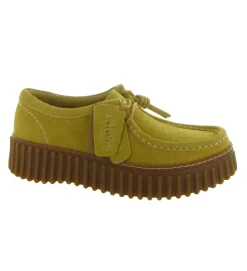 chaussures a lacets - Derby - femme - Nubuck - Jaune - Clarks