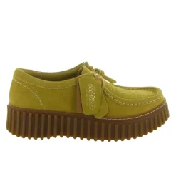 chaussures a lacets - Derby - femme - Nubuck - Jaune - Clarks