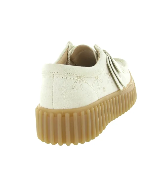 chaussures a lacets - Derby - femme - Textile - Beige - Clarks