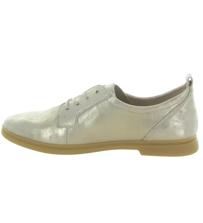 chaussures a lacets - Derby - femme - Cuir laminé - Or - Remonte