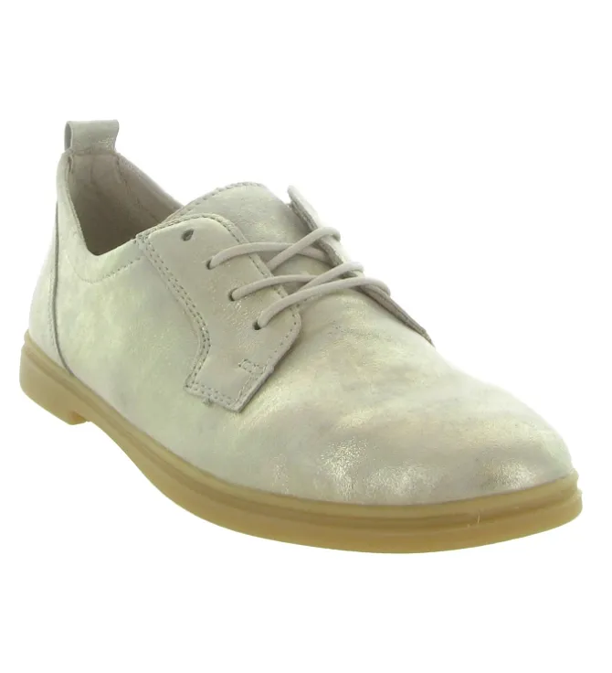 chaussures a lacets - Derby - femme - Cuir laminé - Or - Remonte