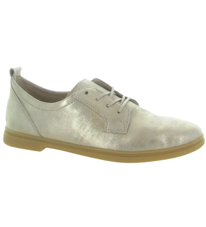 chaussures a lacets - Derby - femme - Cuir laminé - Or - Remonte