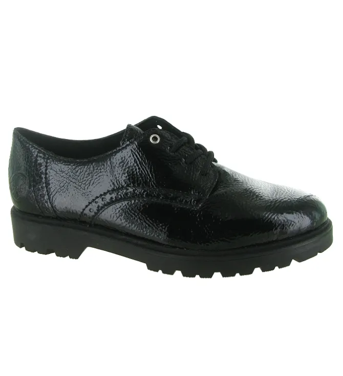 chaussures a lacets - Derby - femme - Synthétique - Noir - Rieker