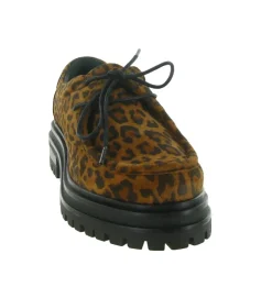 chaussures a lacets - Derby - femme - Cuir - Léopard - Creator