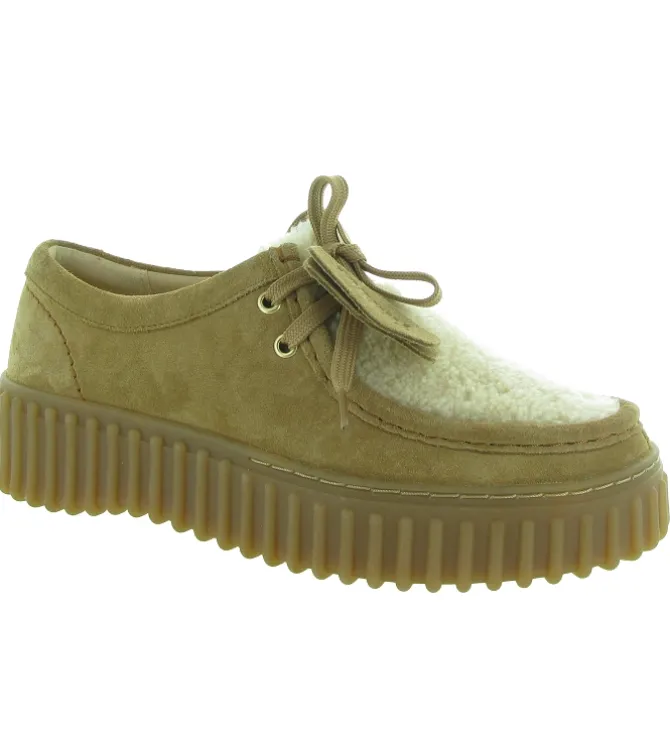 chaussures a lacets - Derby - femme - Nubuck - Beige - Clarks