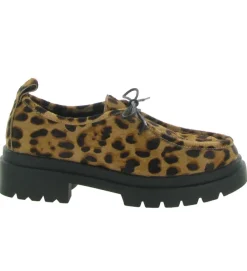 chaussures a lacets - Derby - femme - Cuir - Léopard - Bibi lou
