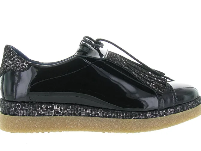 chaussures a lacets - Derby - femme - Cuir - Noir - Humat