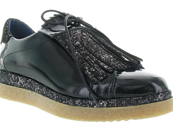 chaussures a lacets - Derby - femme - Cuir - Noir - Humat