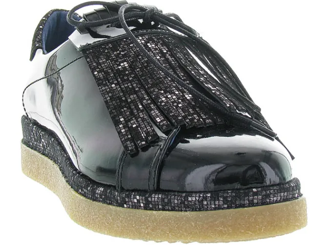chaussures a lacets - Derby - femme - Cuir - Noir - Humat