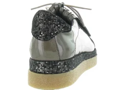chaussures a lacets - Derby - femme - Cuir - Gris - Humat