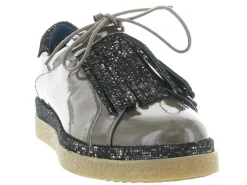 chaussures a lacets - Derby - femme - Cuir - Gris - Humat