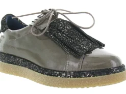 chaussures a lacets - Derby - femme - Cuir - Gris - Humat