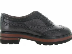 chaussures a lacets - Derby - femme - Cuir - Noir - Pertini