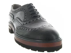 chaussures a lacets - Derby - femme - Cuir - Noir - Pertini