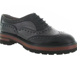 chaussures a lacets - Derby - femme - Cuir - Noir - Pertini