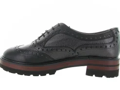 chaussures a lacets - Derby - femme - Cuir - Noir - Pertini