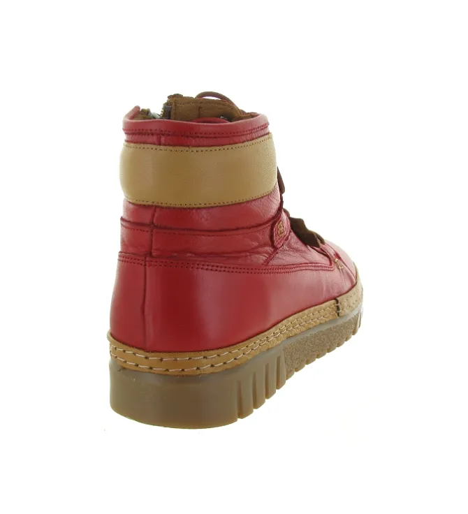 chaussures a lacets - Détente - femme - Cuir - Rouge - Madory
