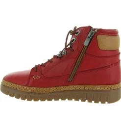 chaussures a lacets - Détente - femme - Cuir - Rouge - Madory