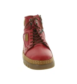 chaussures a lacets - Détente - femme - Cuir - Rouge - Madory