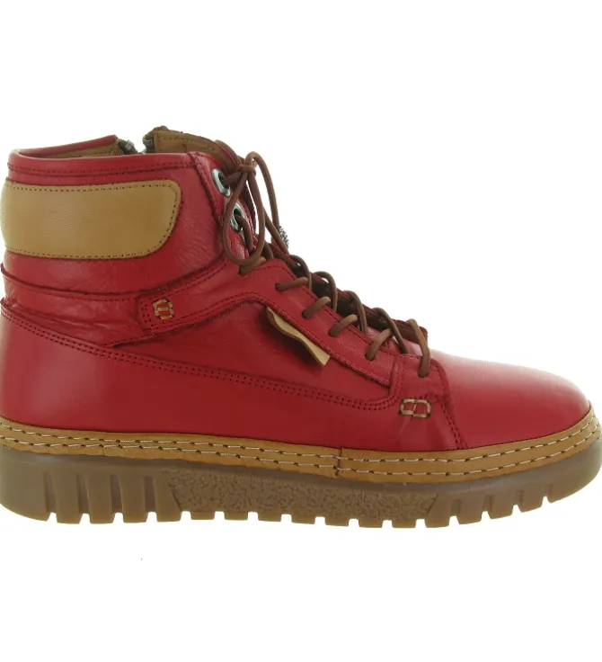 chaussures a lacets - Détente - femme - Cuir - Rouge - Madory