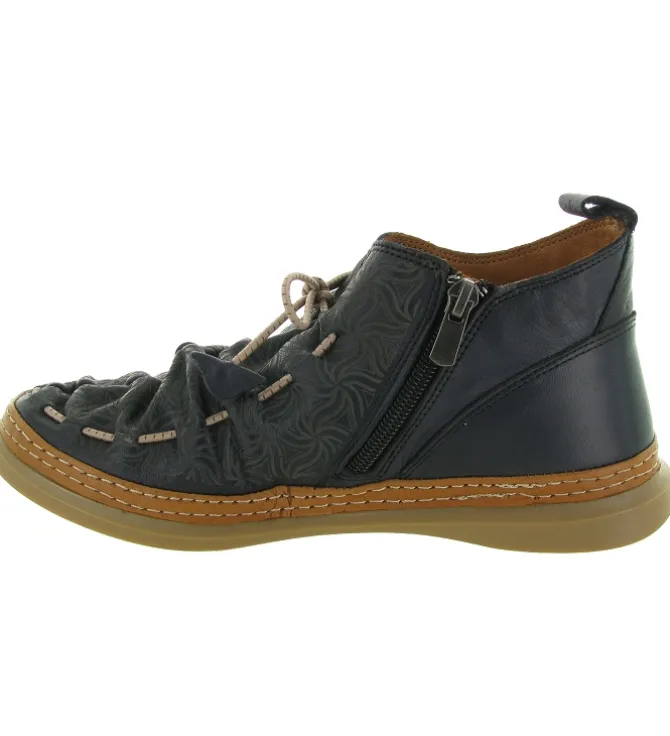 chaussures a lacets - Détente - femme - Cuir - Bleu Marine - Madory