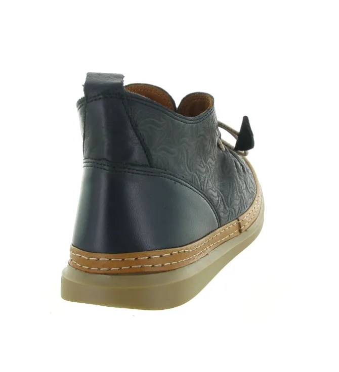chaussures a lacets - Détente - femme - Cuir - Bleu Marine - Madory