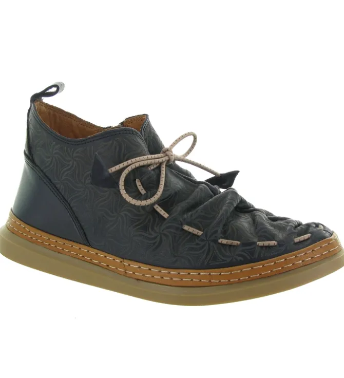 chaussures a lacets - Détente - femme - Cuir - Bleu Marine - Madory