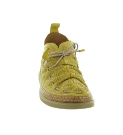chaussures a lacets - Détente - femme - Cuir - Jaune - Madory