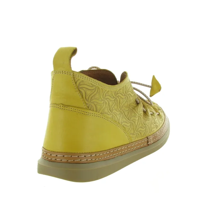 chaussures a lacets - Détente - femme - Cuir - Jaune - Madory